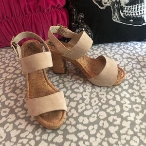 MRKT Suede and Cork Platform Sandals size 9